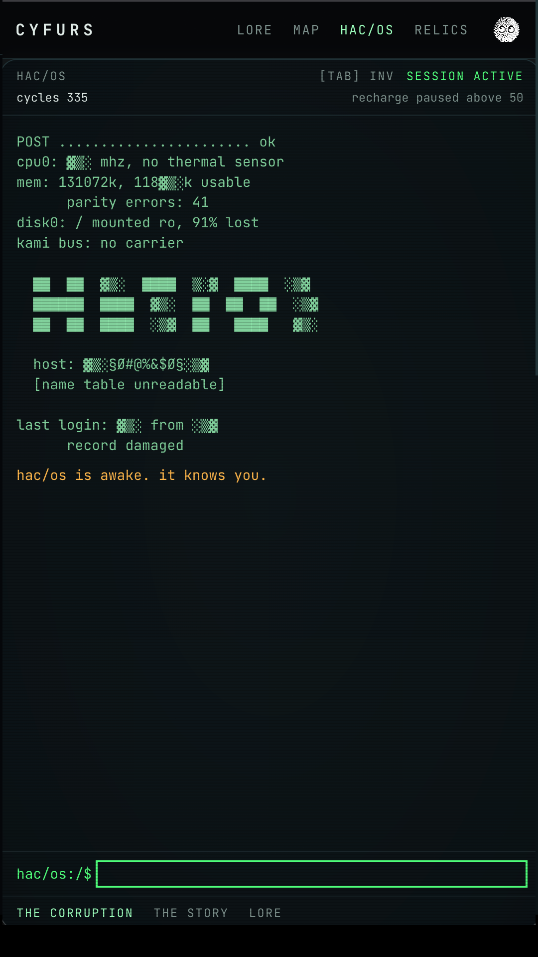 Cyfurs HAC/OS terminal