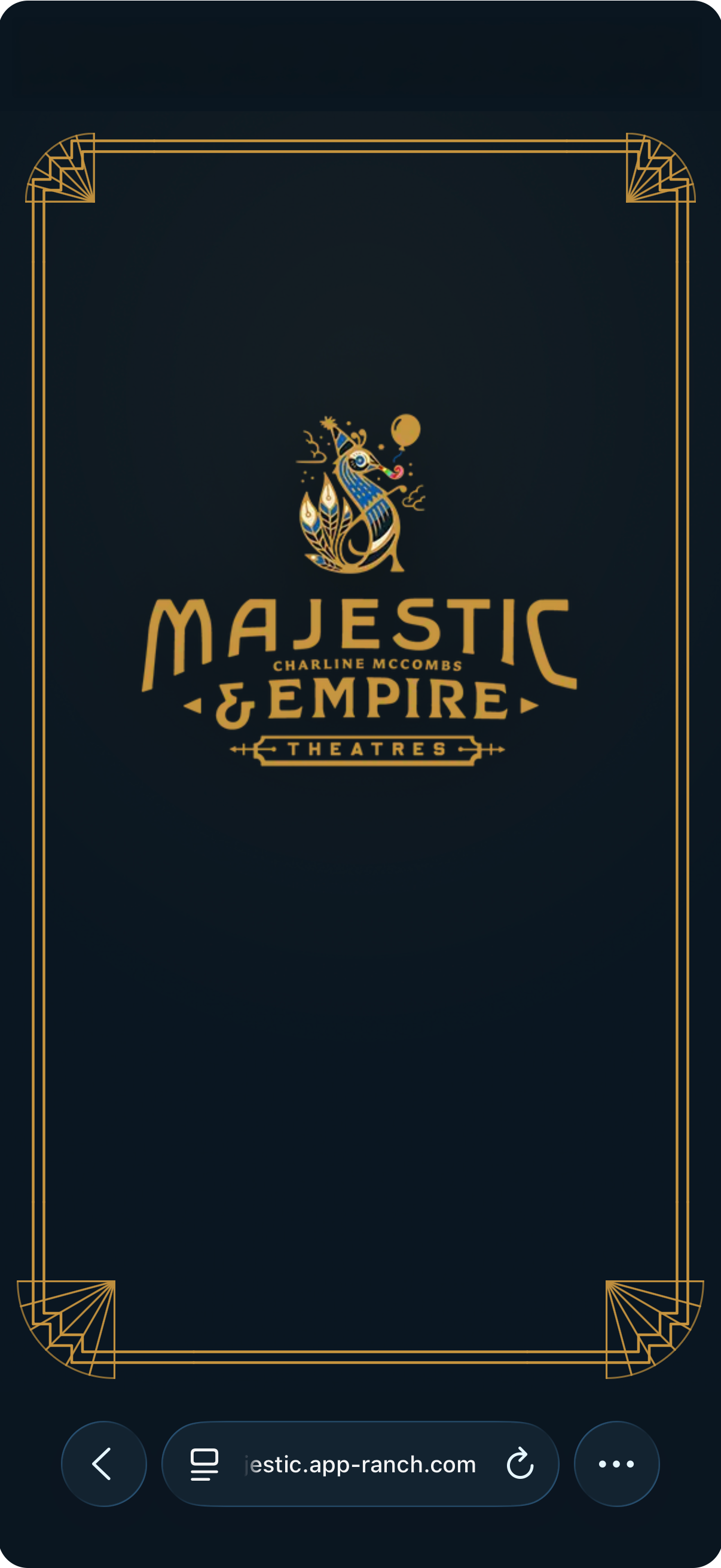 Majestic Tour welcome screen