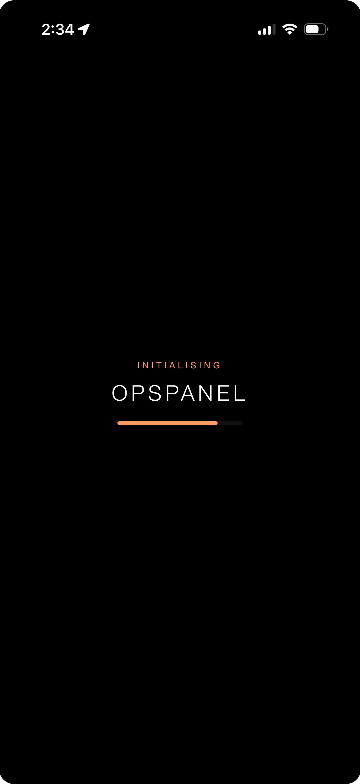 Ops Panel loading screen
